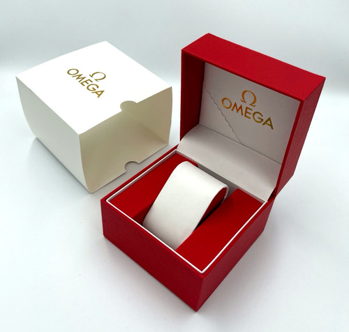 Omega red leatherette watch - omega,